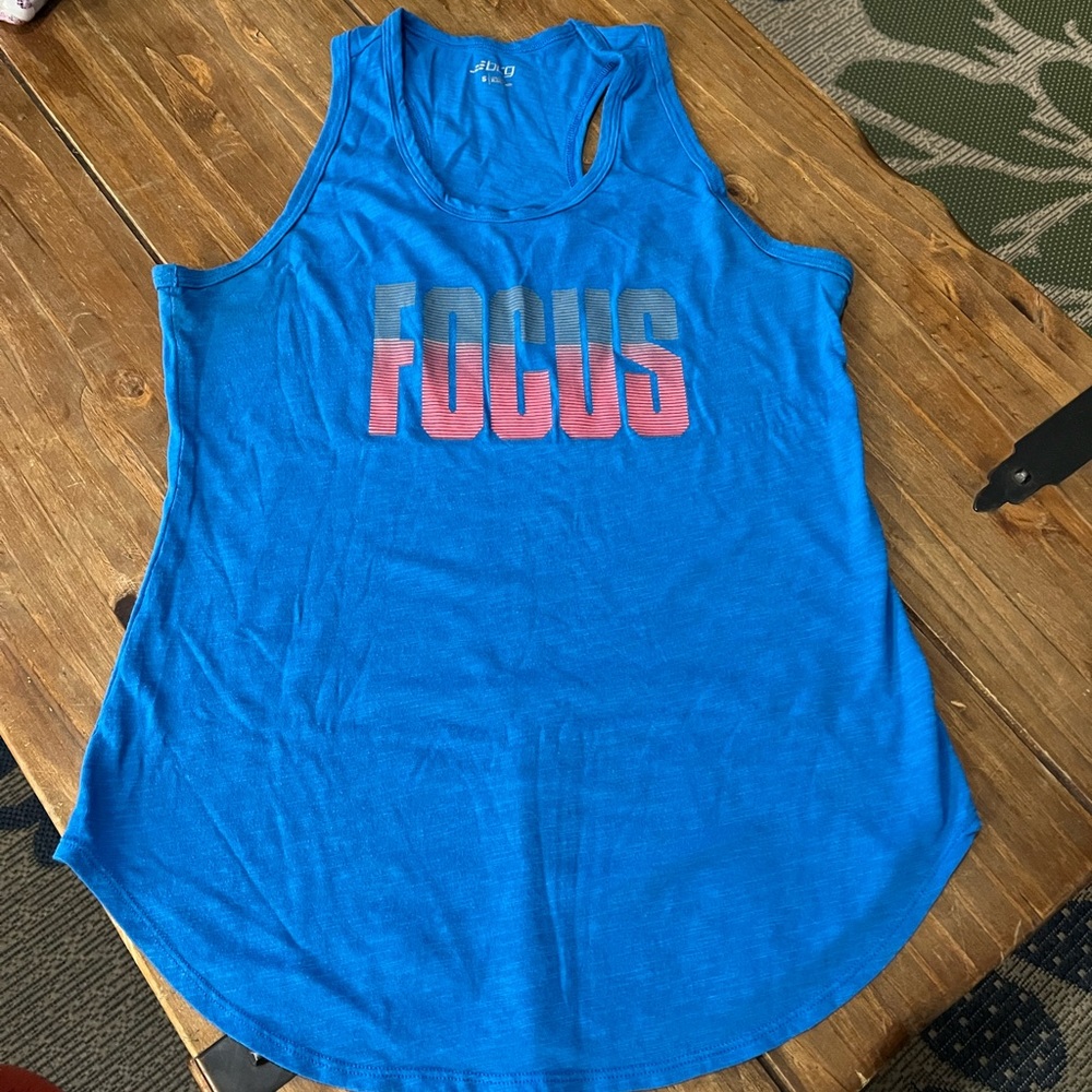 BCG blue workout tank top.